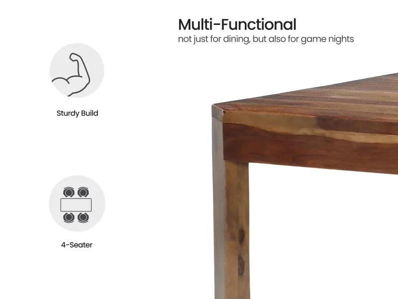 Alexa Solid Wood 4 Seater Dining Table